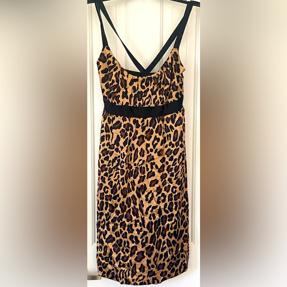 TRENDING🔥Leopard DRESS 100%SILK Gorgeous INC NWT $119 Retail Fits 10-12 Size12